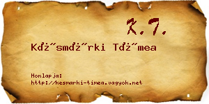 Késmárki Tímea névjegykártya